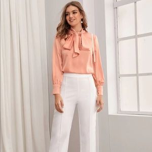 Satin Blouse(coral pink colour)
